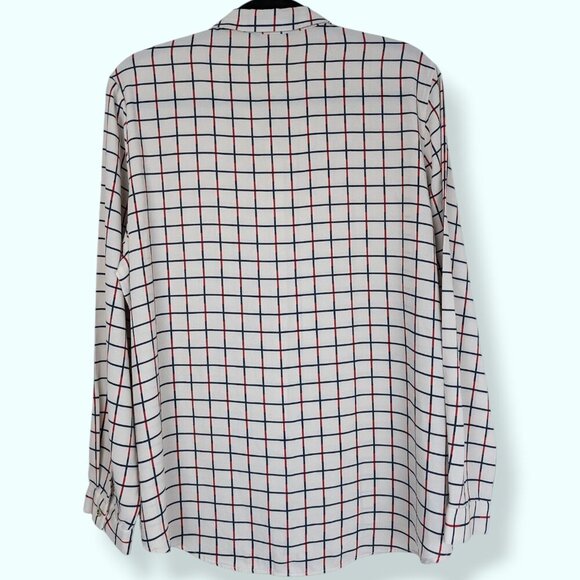 (2/$20) Splash Red & Blue Line Blouse - Picture 5 of 8